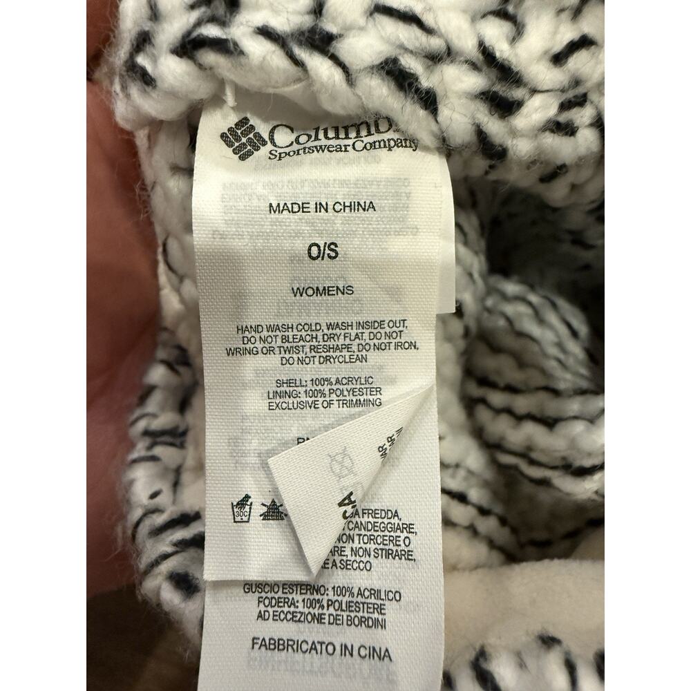 Lot Of 2 Columbia Adidas Womens Gray Black Knit Beanie Hat One Size Warm Cap - Picture 6 of 6